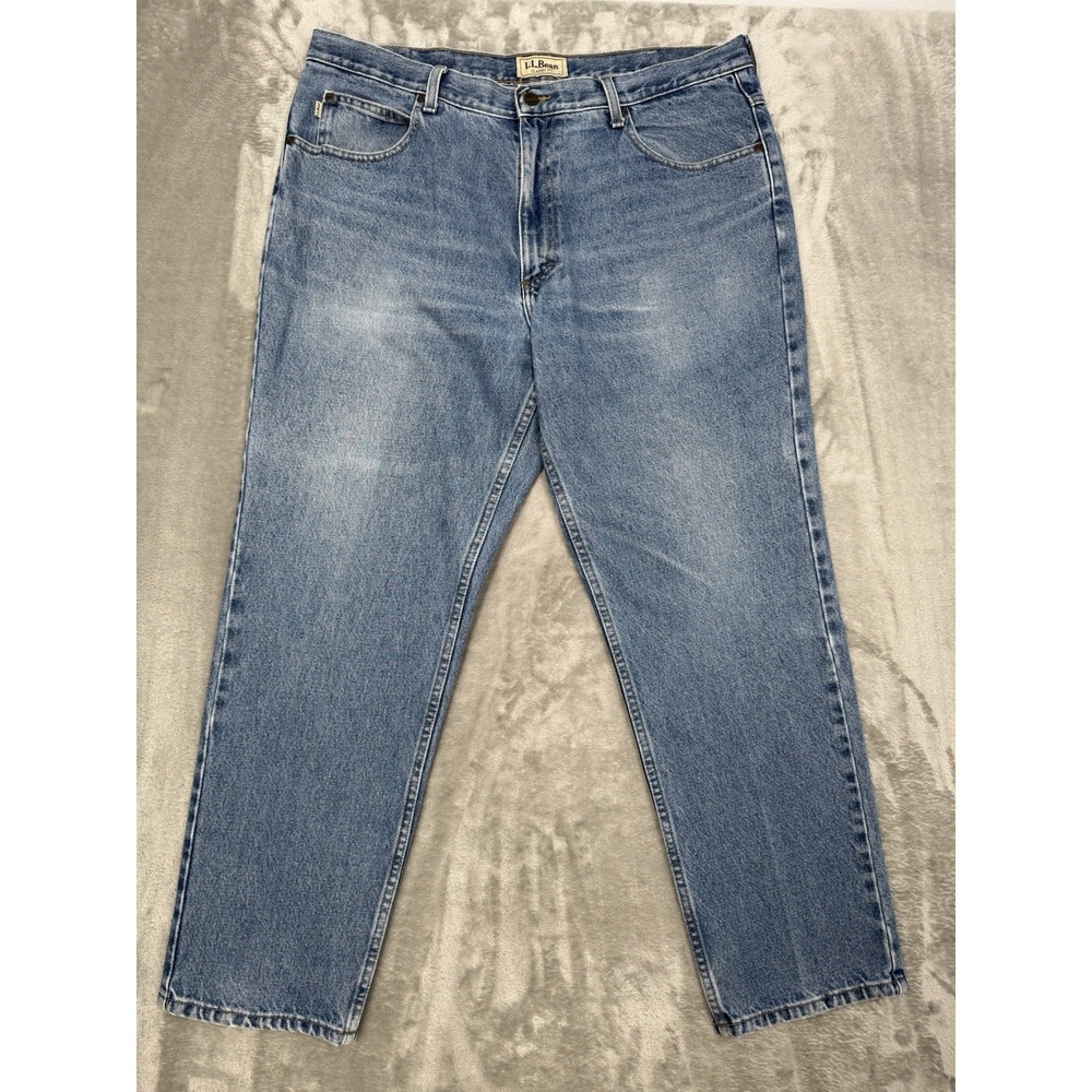 Vintage LL Bean Jeans Mens 38x29 Classic Straight Leg Blue Denim Hunting 90s Y2K